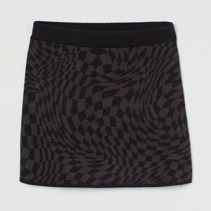 jacquard knit mini skirt